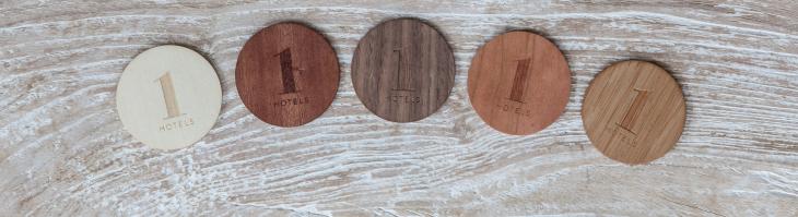 1 hotel wooden room keys